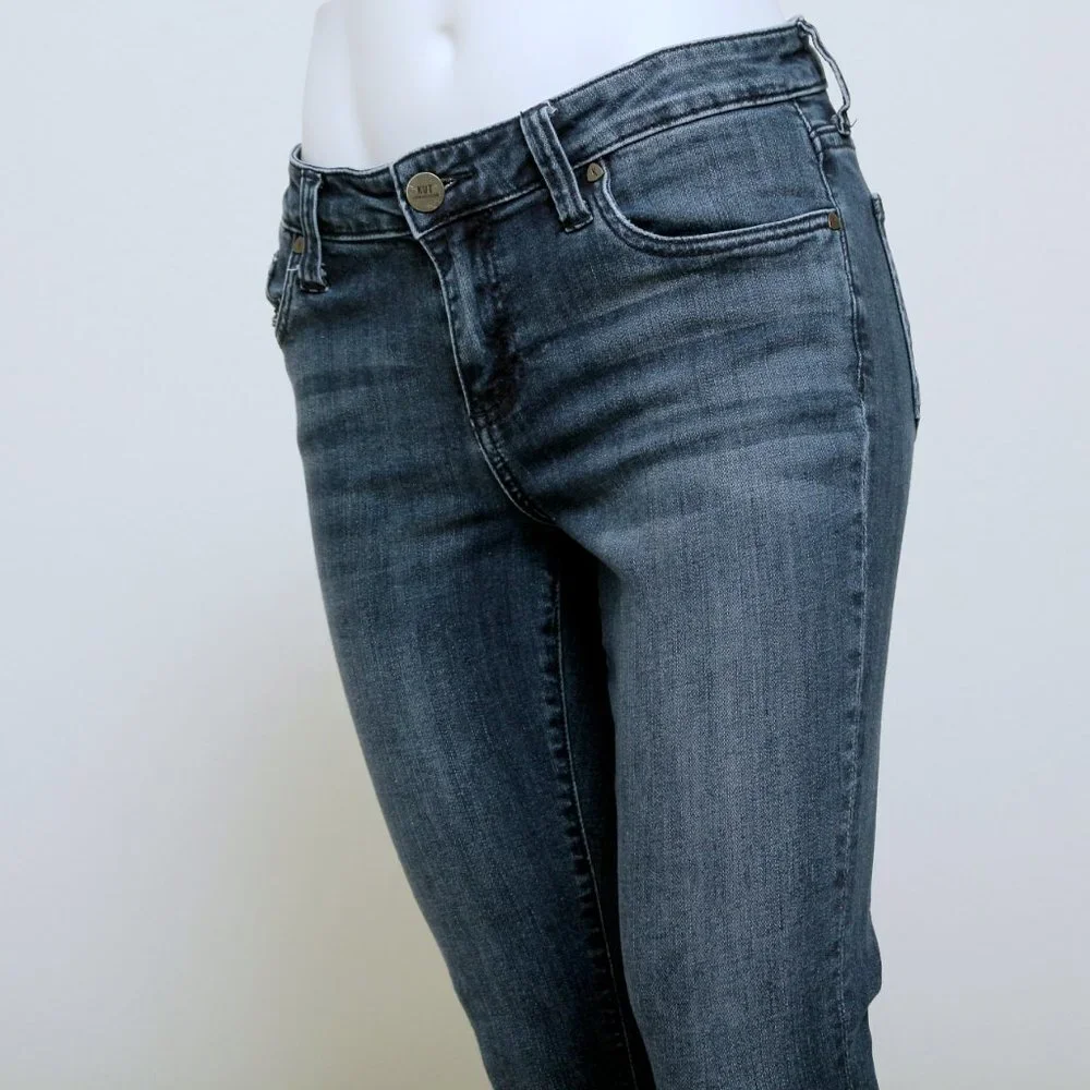 Kut from the Kloth Ankle Skinny High Rise Raw Frayed‎ Released Hem Jeans
